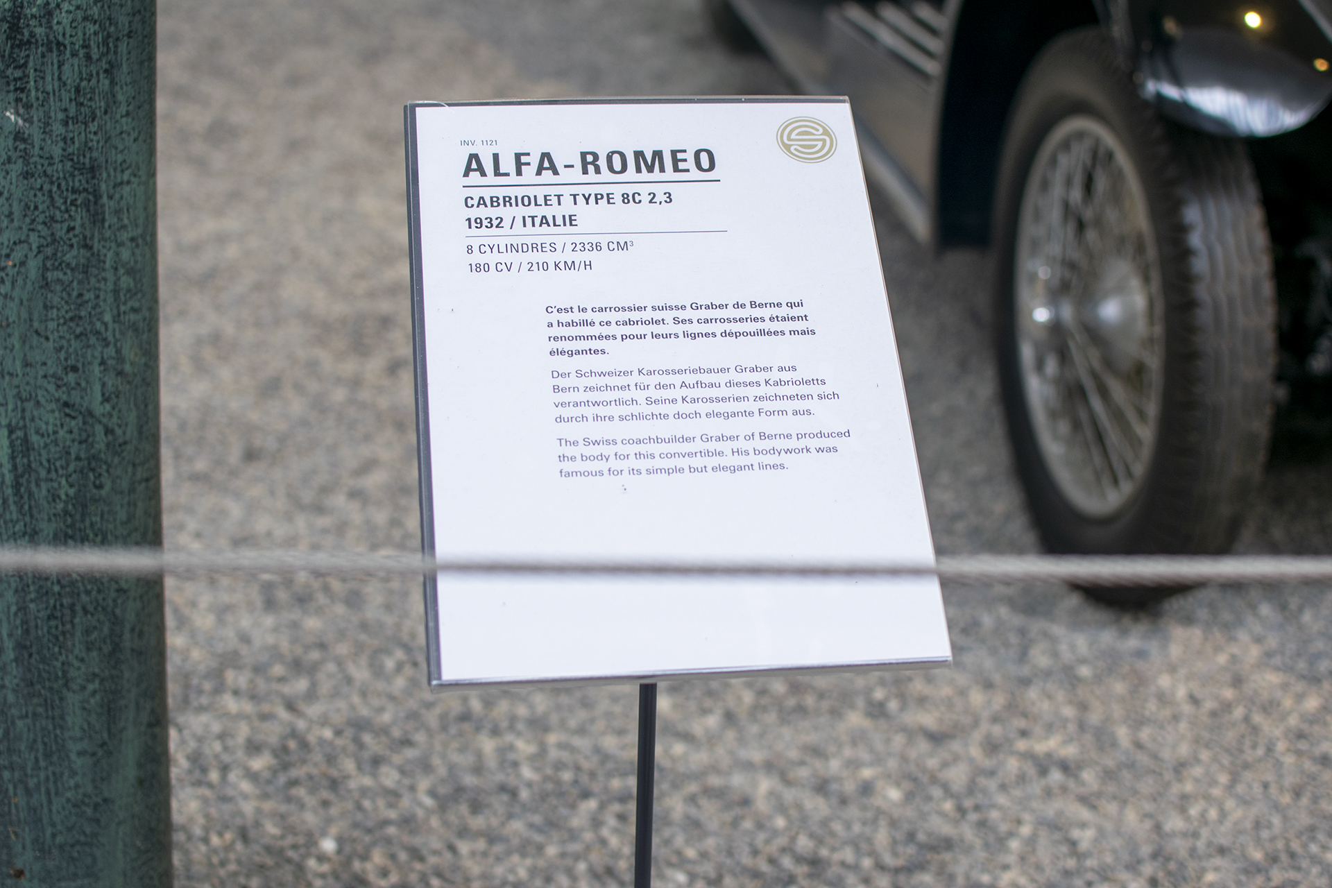 Alfa Romeo 8C 2.3 Convertible Graber 1932 details - Cité de l'automobile, Collection Schlumpf, Mulhouse, 2020