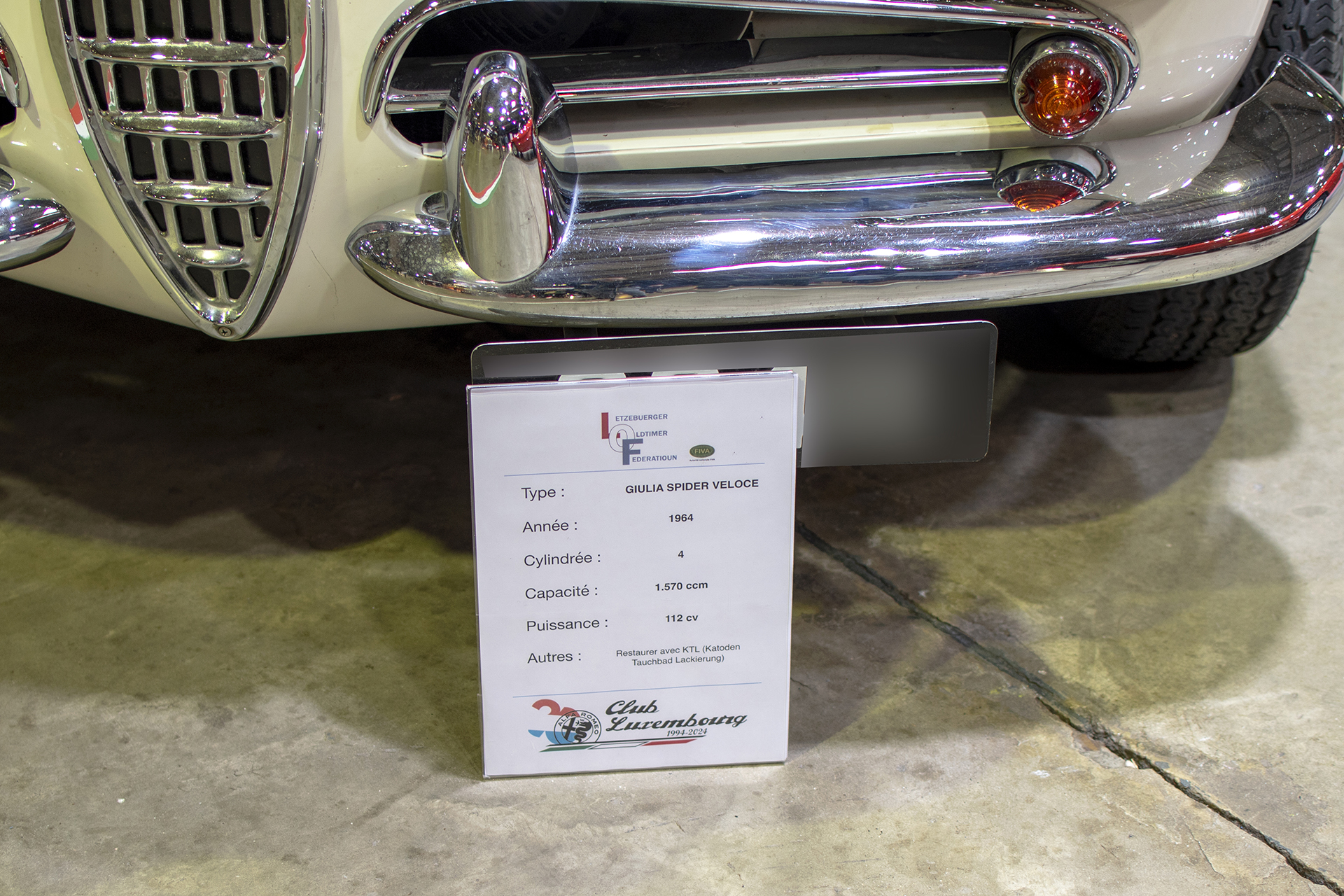 Alfa Romeo Giulia Spider Veloce infos - Auto Jumble ,2024, Luxembourg, all thing classic