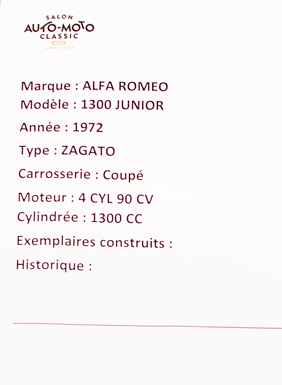 Alfa Romeo Giulia GT Zagato infos - Salon ,Auto-Moto Classic ,Metz ,2018