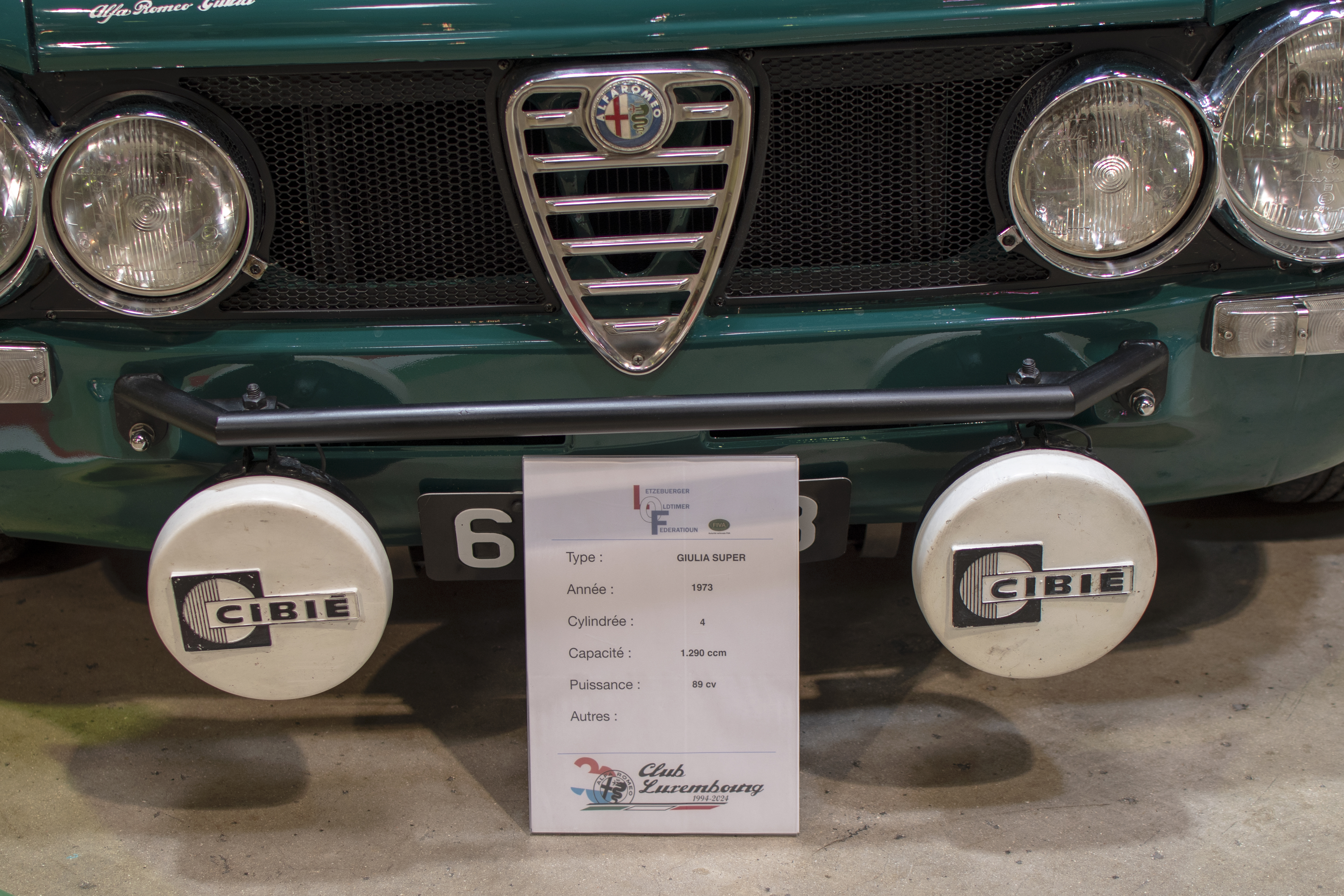 Alfa Romeo Giulia Super 1973 infos - Auto Jumble ,2024, Luxembourg, all thing classic