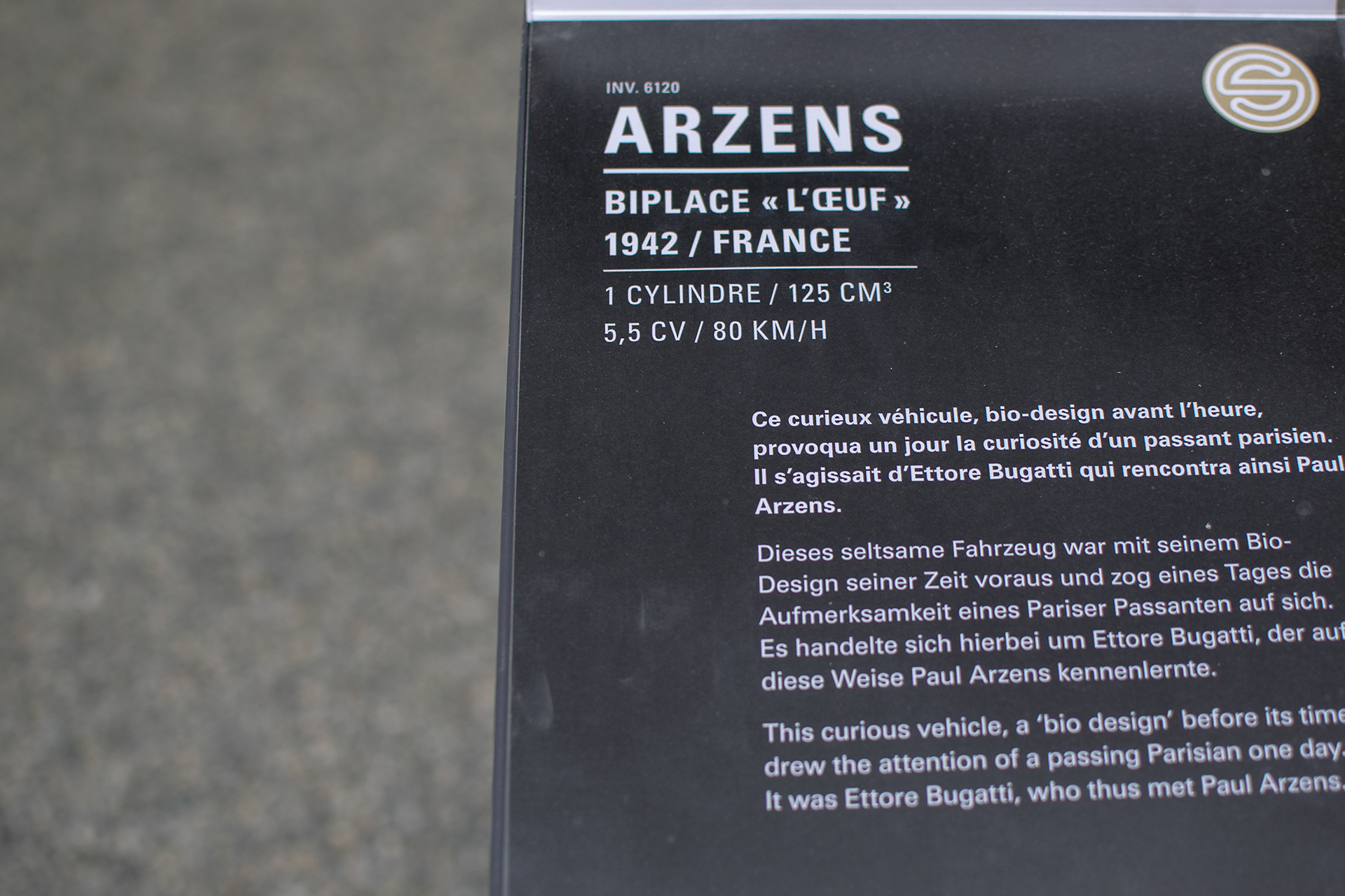 Arzens L'Oeuf  1942 details - Cité de l'automobile, Collection Schlumpf, Mulhouse, 2020