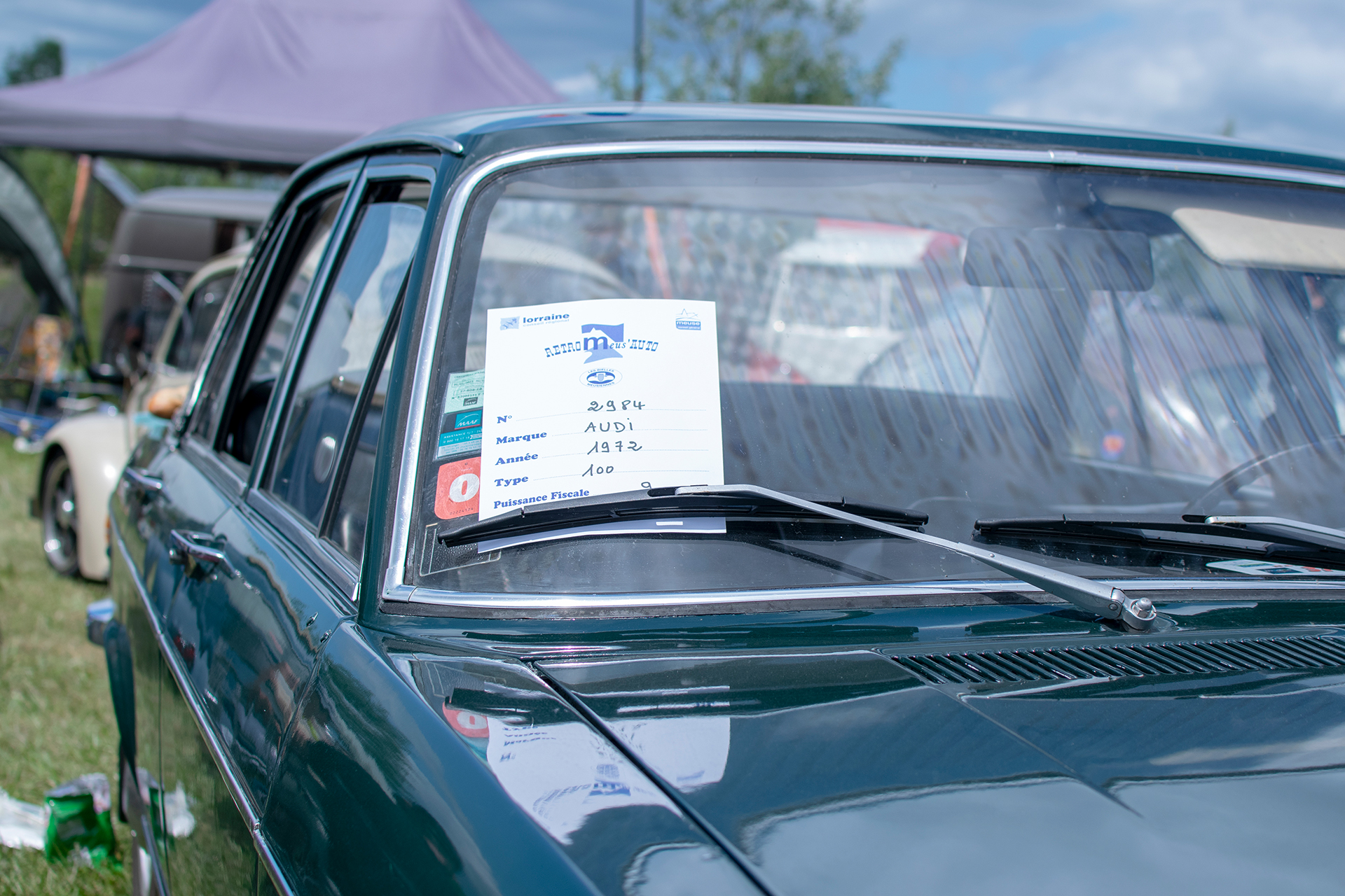 Audi 100 C1 1972 details - Retro Meus'Auto 2022, Heudicourt, Lac de la Madine