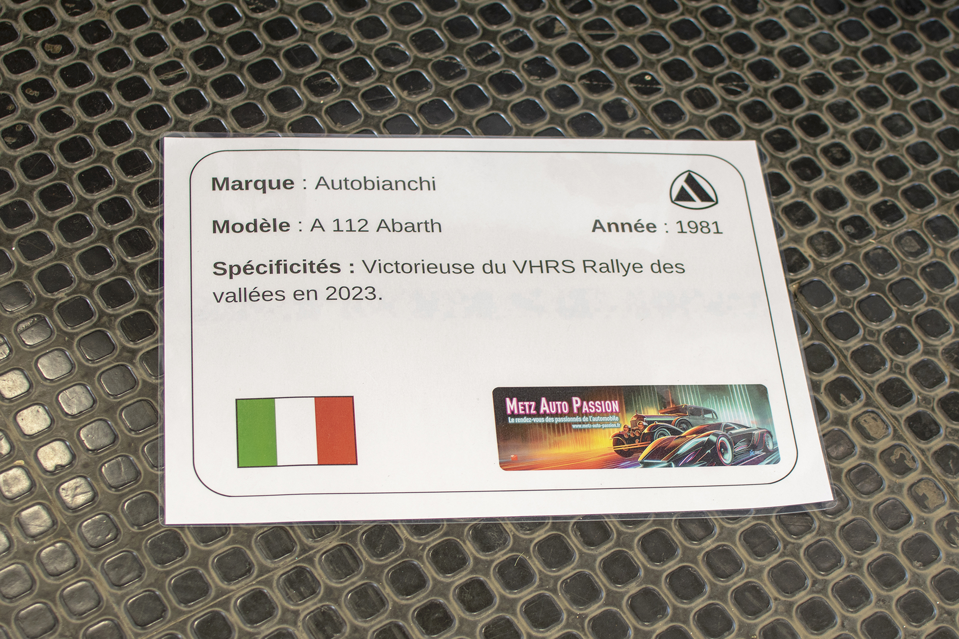 Autobianchi A112 V Abarth  1981 infos - Metz ,Auto Passion ,2025