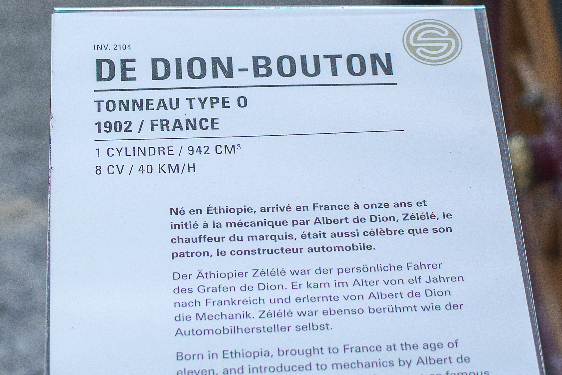 De Dion-Bouton type O tonneau 1902 - Cité de l'automobile, Collection Schlumpf, Mulhouse, 2020
