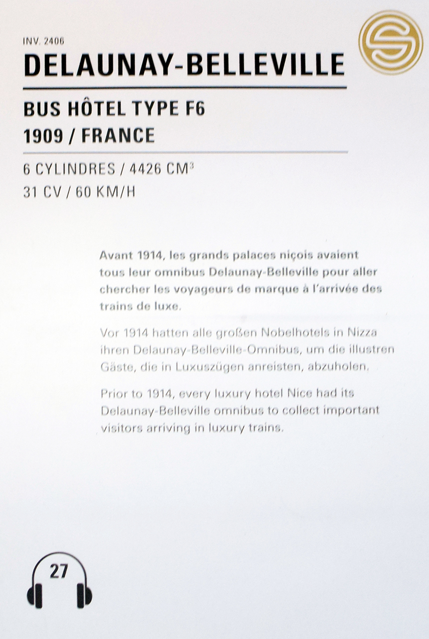 Delaunay-Belleville F6 Bus hôtel 1909 - Cité de l'automobile, Collection Schlumpf, Mulhouse Delaunay-Belleville F6 Bus hôtel 1909 - Cité de l'automobile, Collection Schlumpf, Mulhouse