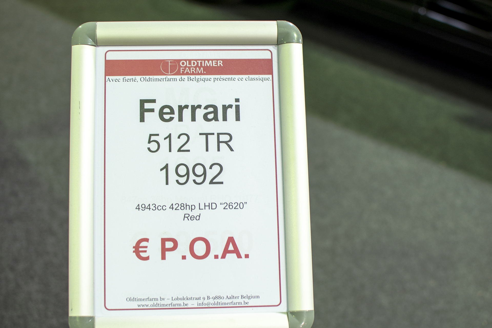 Ferrari  Testarossa 512 TR 1992 infos - Auto Jumble ,2025, Luxembourg, all thing classic