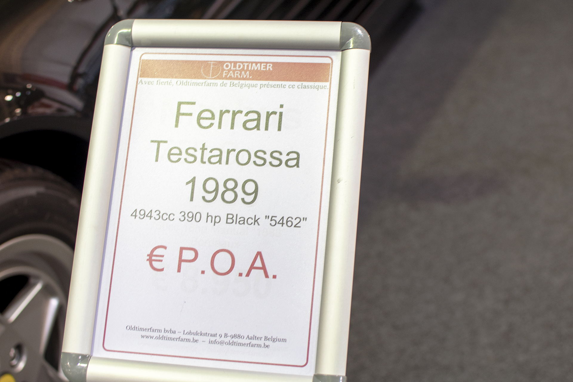 Ferrari Testarossa 1989 infos - Auto Jumble ,2025, Luxembourg, all thing classic 