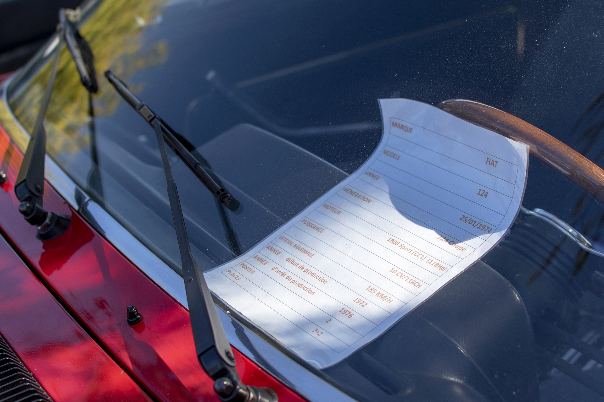 Fiat 124 coupé 1974 infos  - Rêve américain, Ballastière Meeting, Hagondange, 2025
