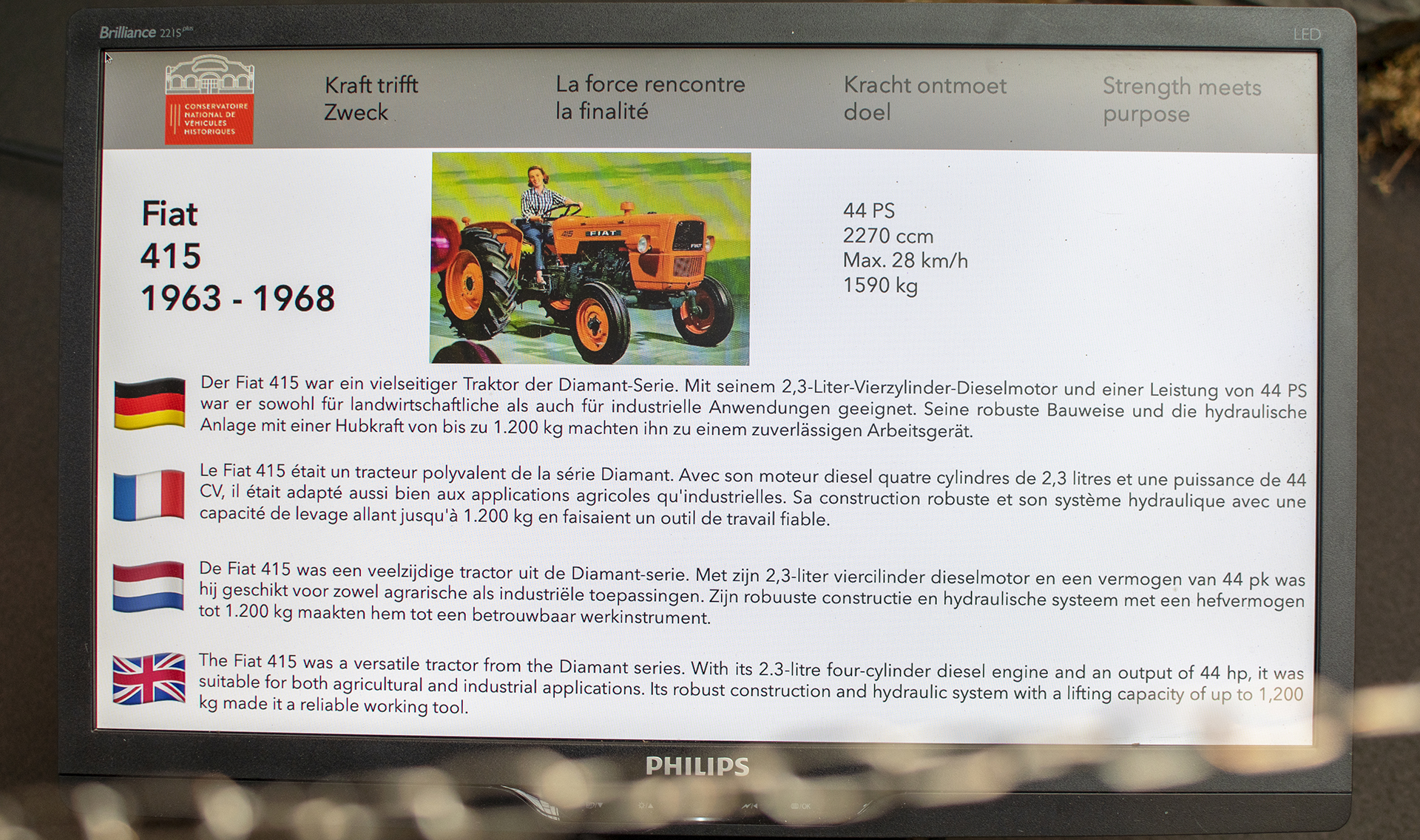 Fiat 415 infos - Conservatoire National de Véhicules Historique s,Diekirch, exposition Eleganza su Strada 2025-2026