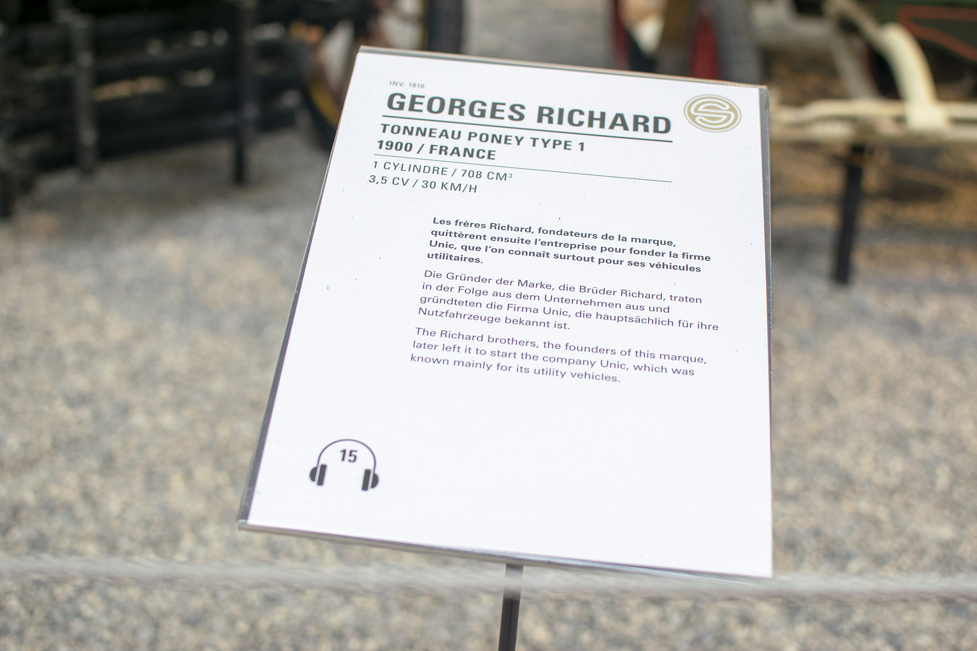 Georges Richard type 1 tonneau Poney 1900 - Cité de l'automobile, Collection Schlumpf, Mulhouse, 2020