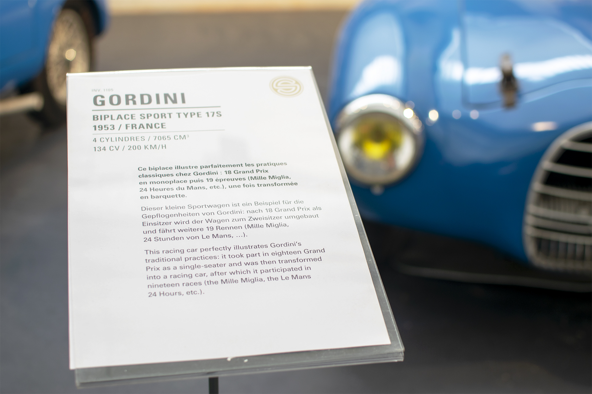  Gordini type 17S biplace sport 1953 - Cité de l'automobile, Collection Schlumpf, Mulhouse, 2020