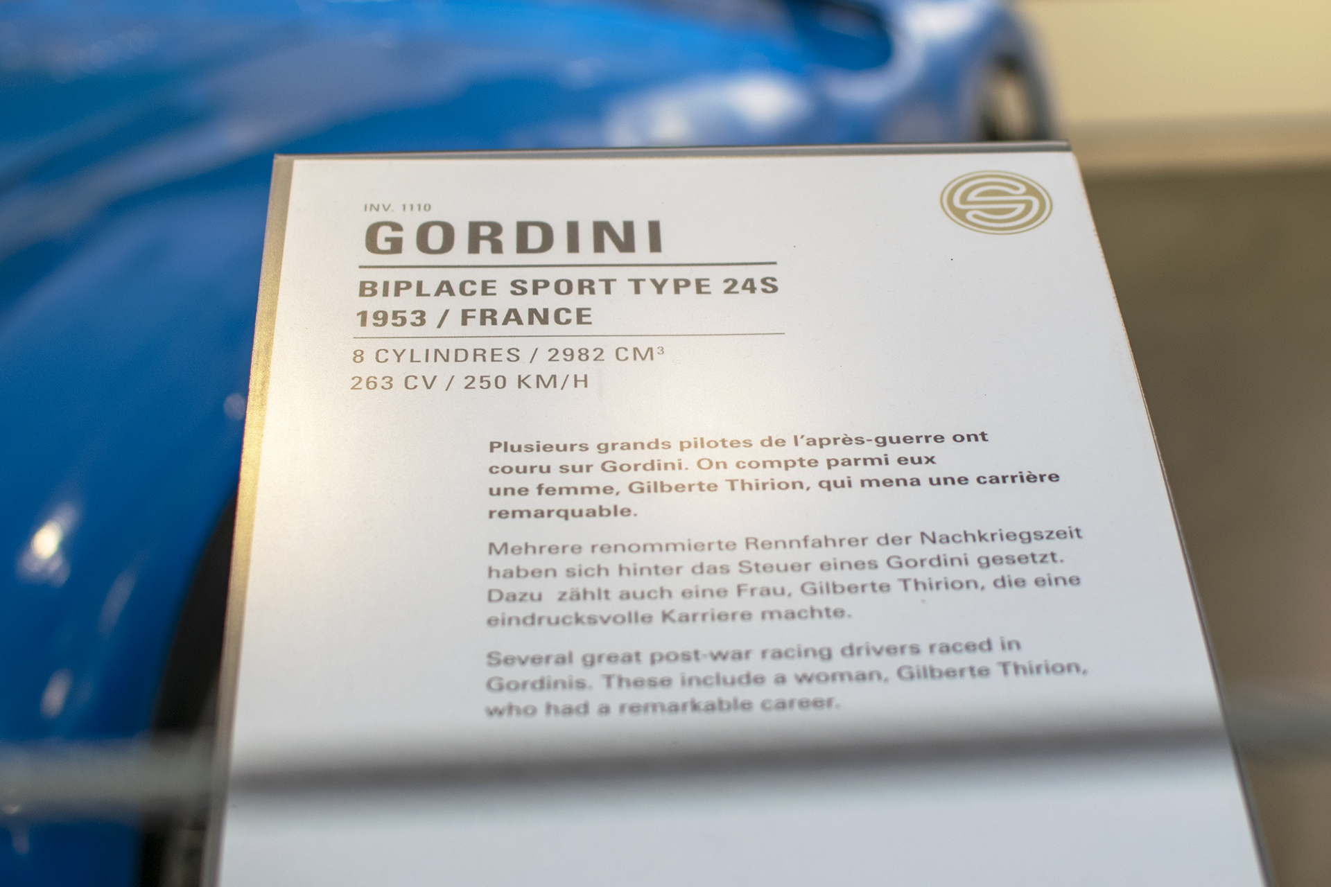  Gordini type 24S biplace sport 1953 infos - Cité de l'automobile, Collection Schlumpf, Mulhouse, 2020
