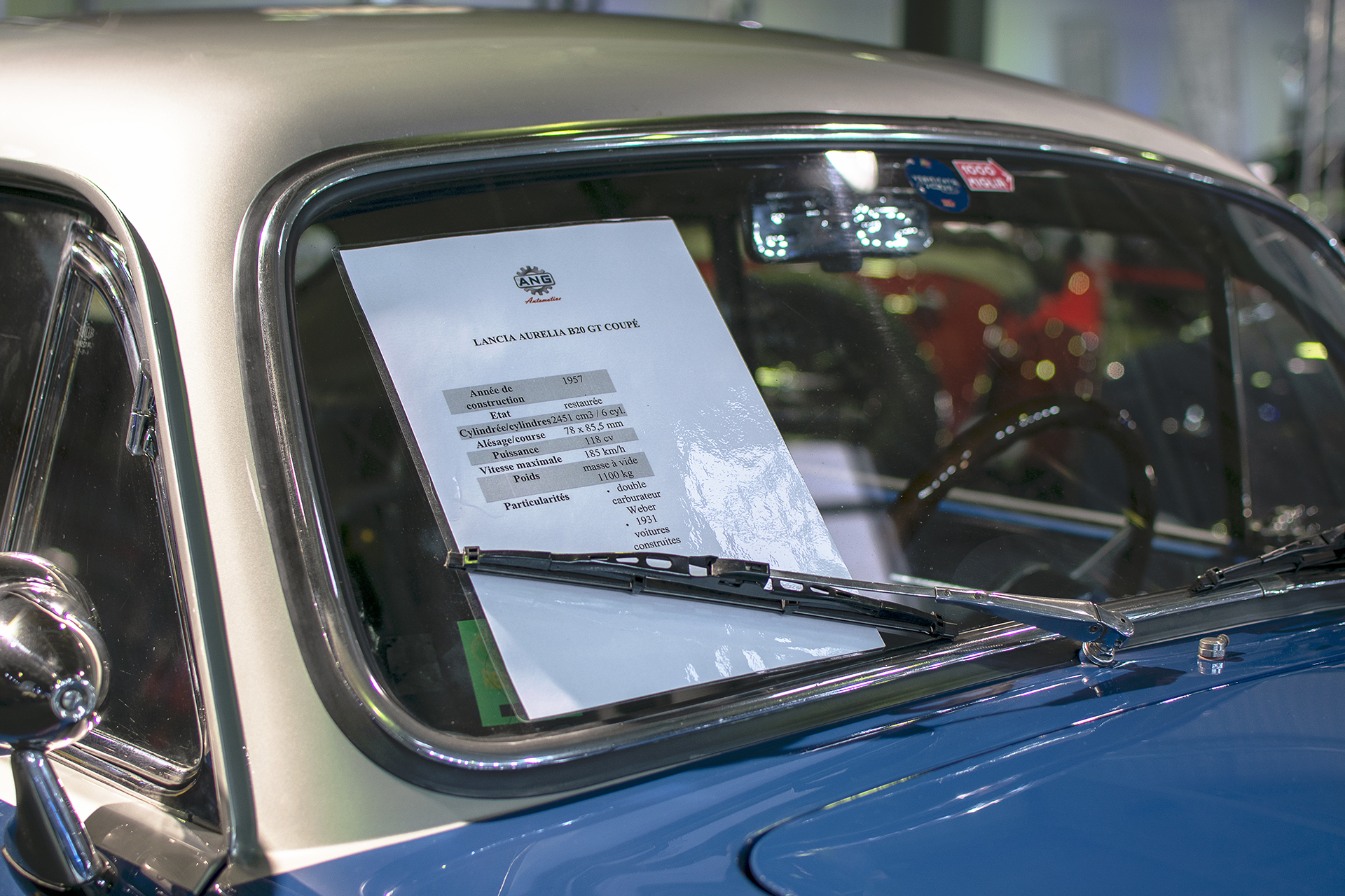 Lancia Aurelia B20 coupe GT  1957 details - International Motor Show ,Luxembourg  ,2021