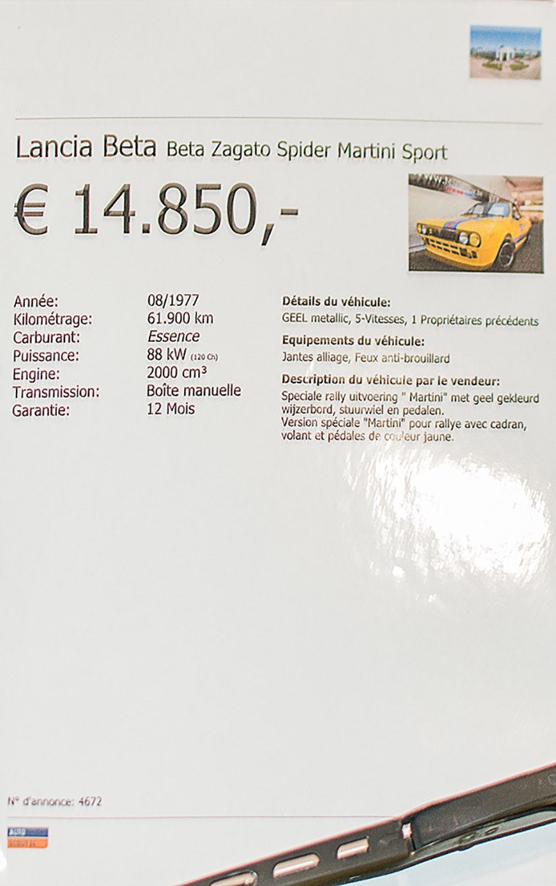 Lancia Beta Spider infos - Salon ,Auto-Moto Classic ,Metz ,2018