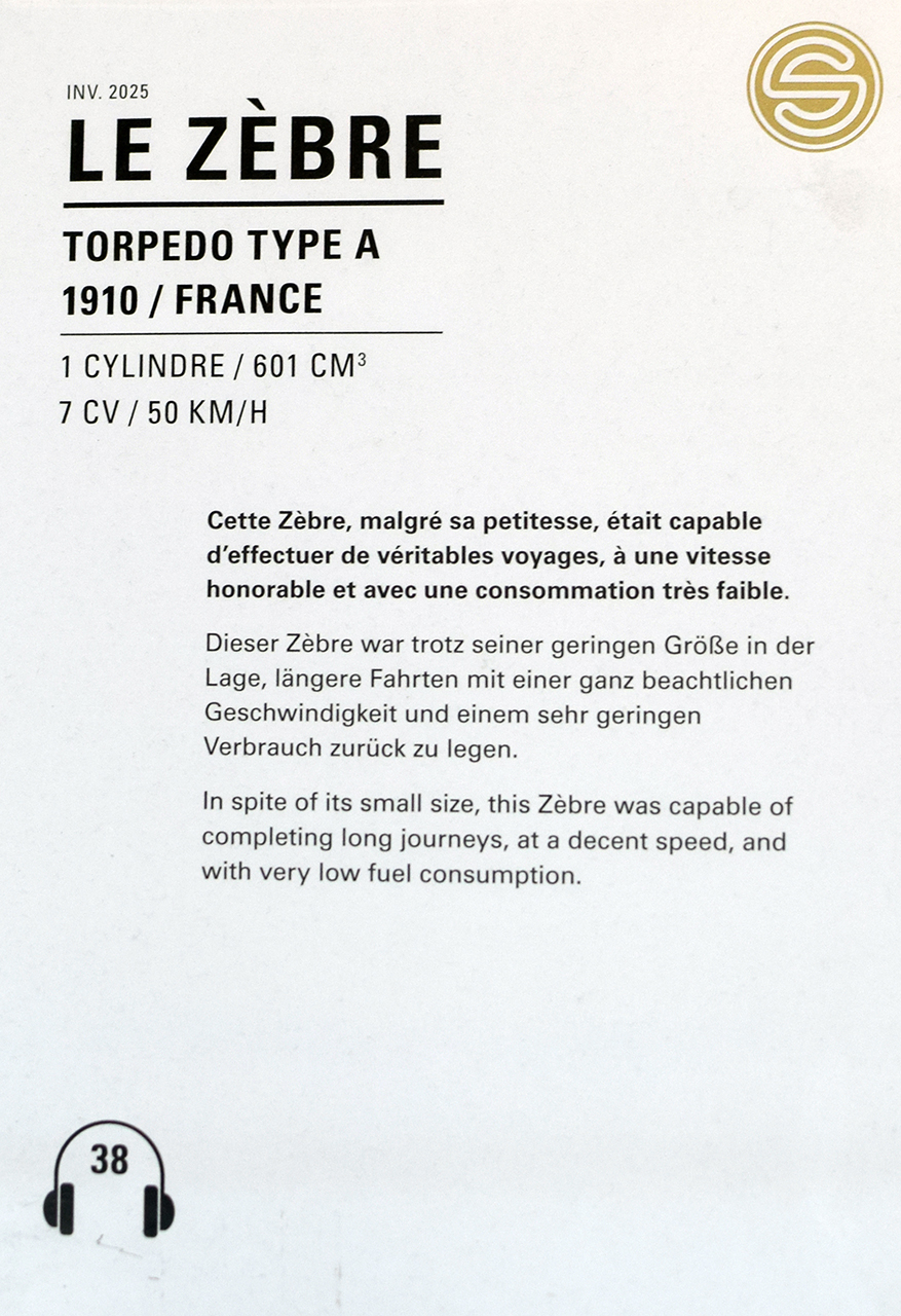 Le Zèbre  Type A infos - Cité de l'automobile, Collection Schlumpf, Mulhouse