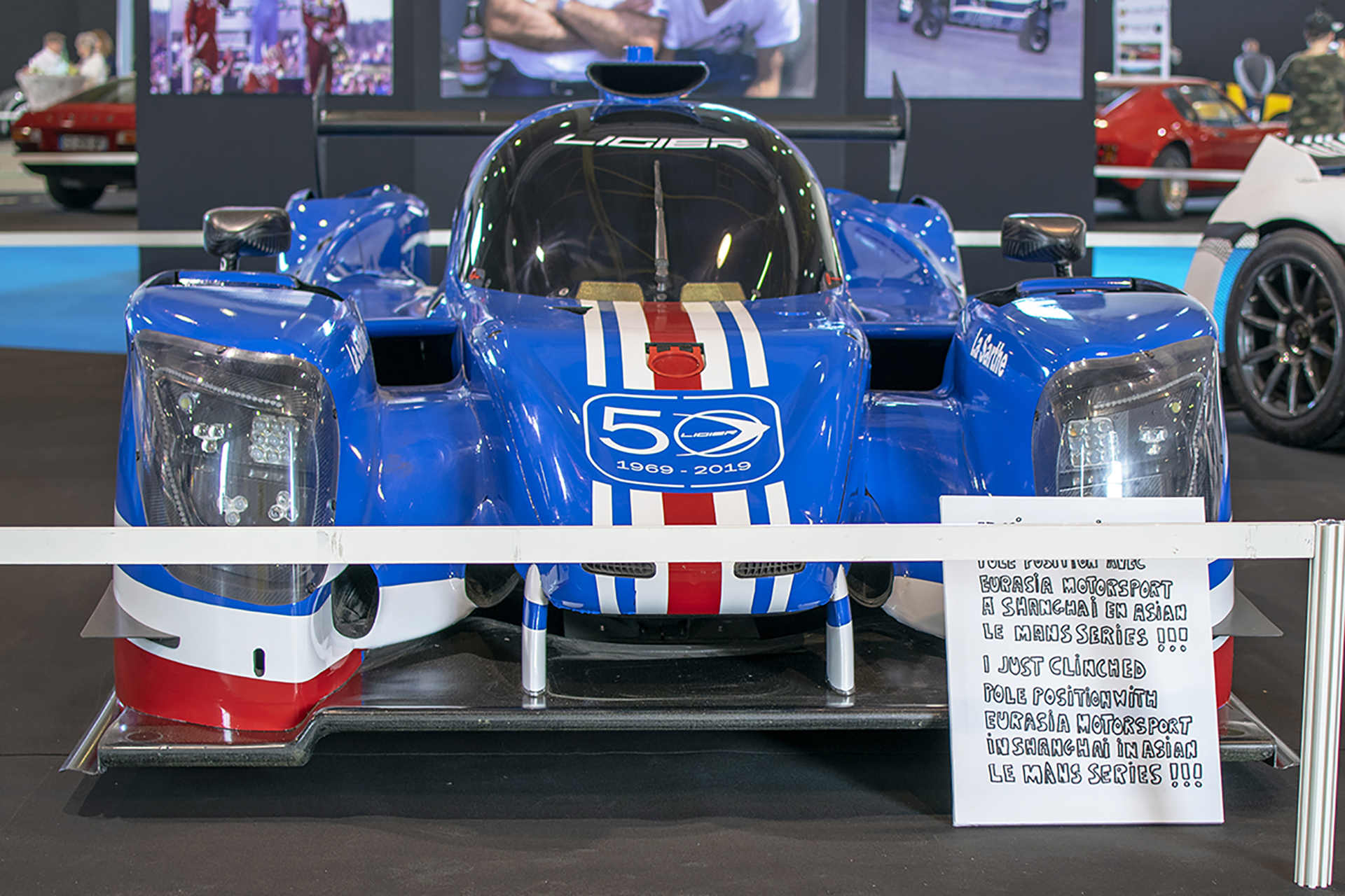 Ligier JS P217 avant - Salon ,Auto-Moto Classic, Metz, 2019