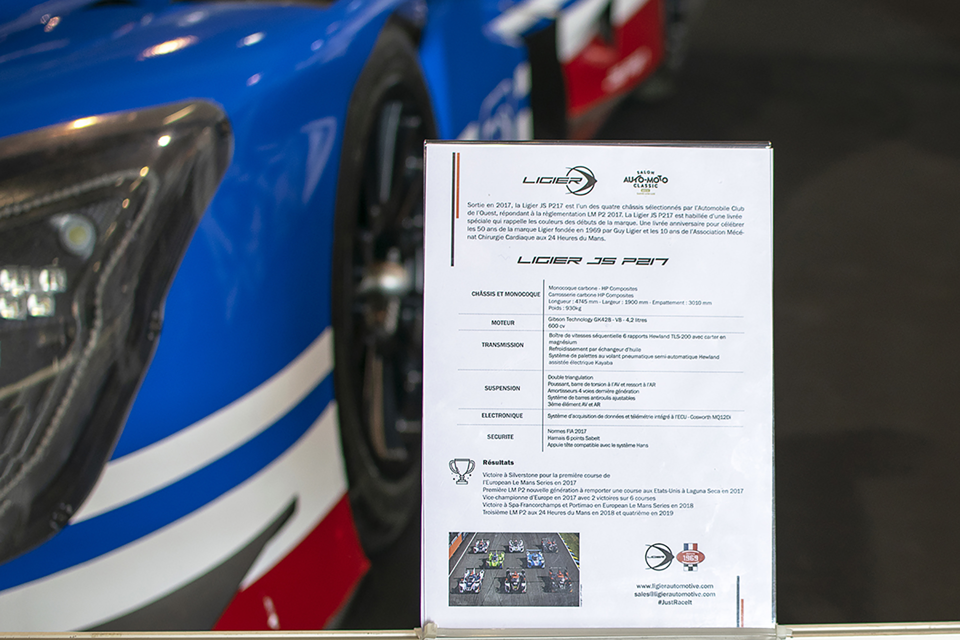 Ligier JS P217 infos - Salon ,Auto-Moto Classic, Metz, 2019