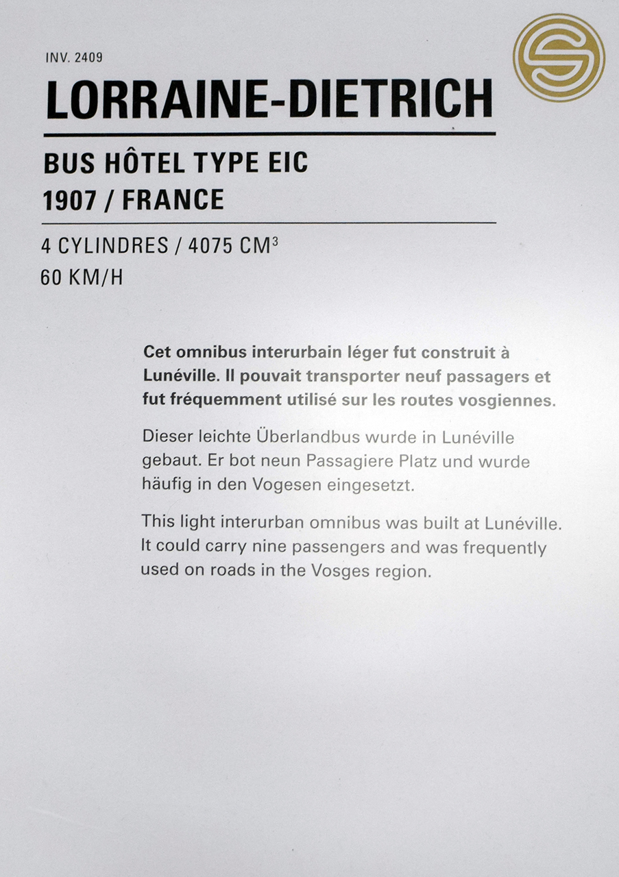 Lorraine-Dietrich EIC Bus Hotel 1907 details - Cité de l'automobile, Collection Schlumpf, Mulhouse