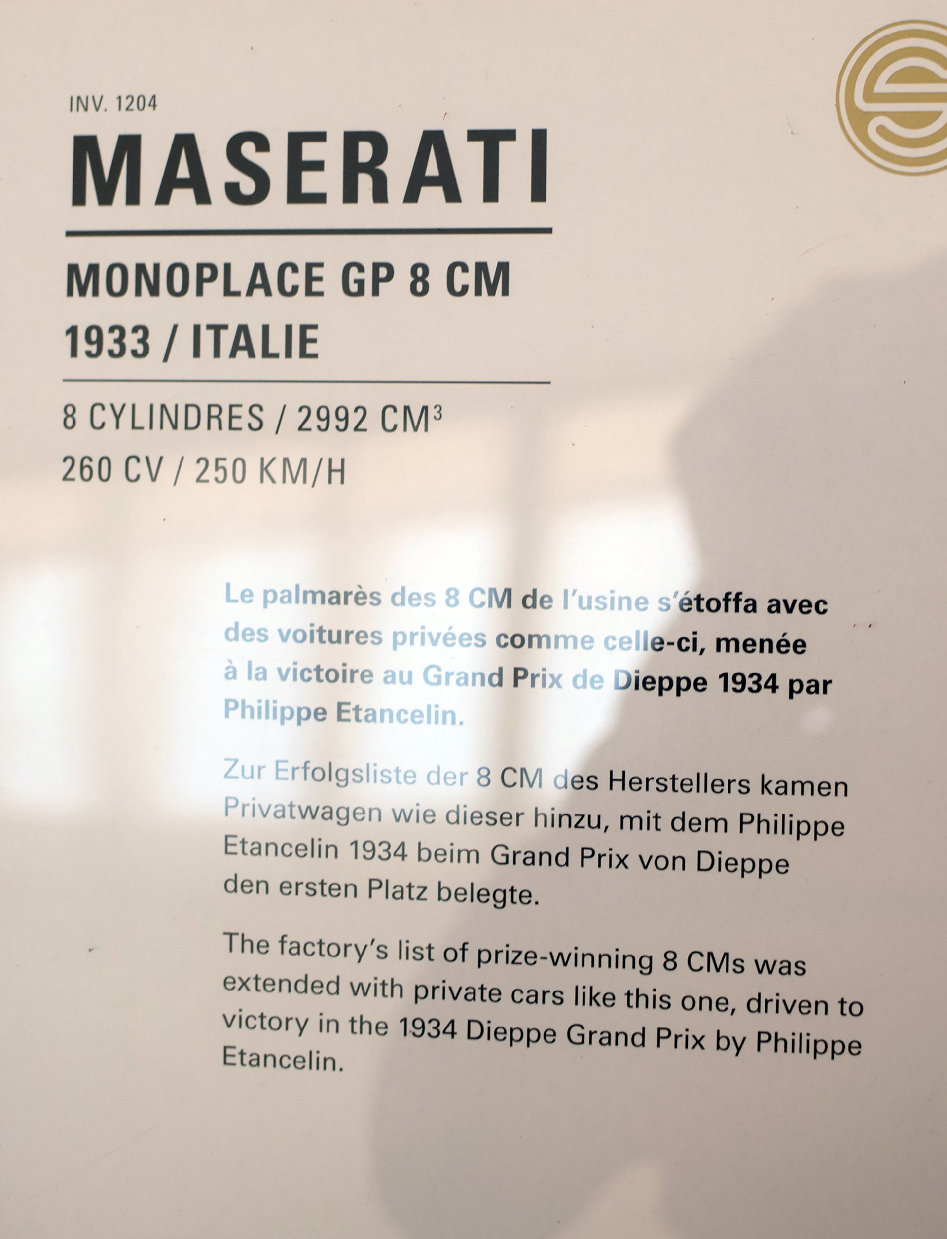  Maserati 8CM details - Cité de l'automobile, Collection Schlumpf, Mulhouse