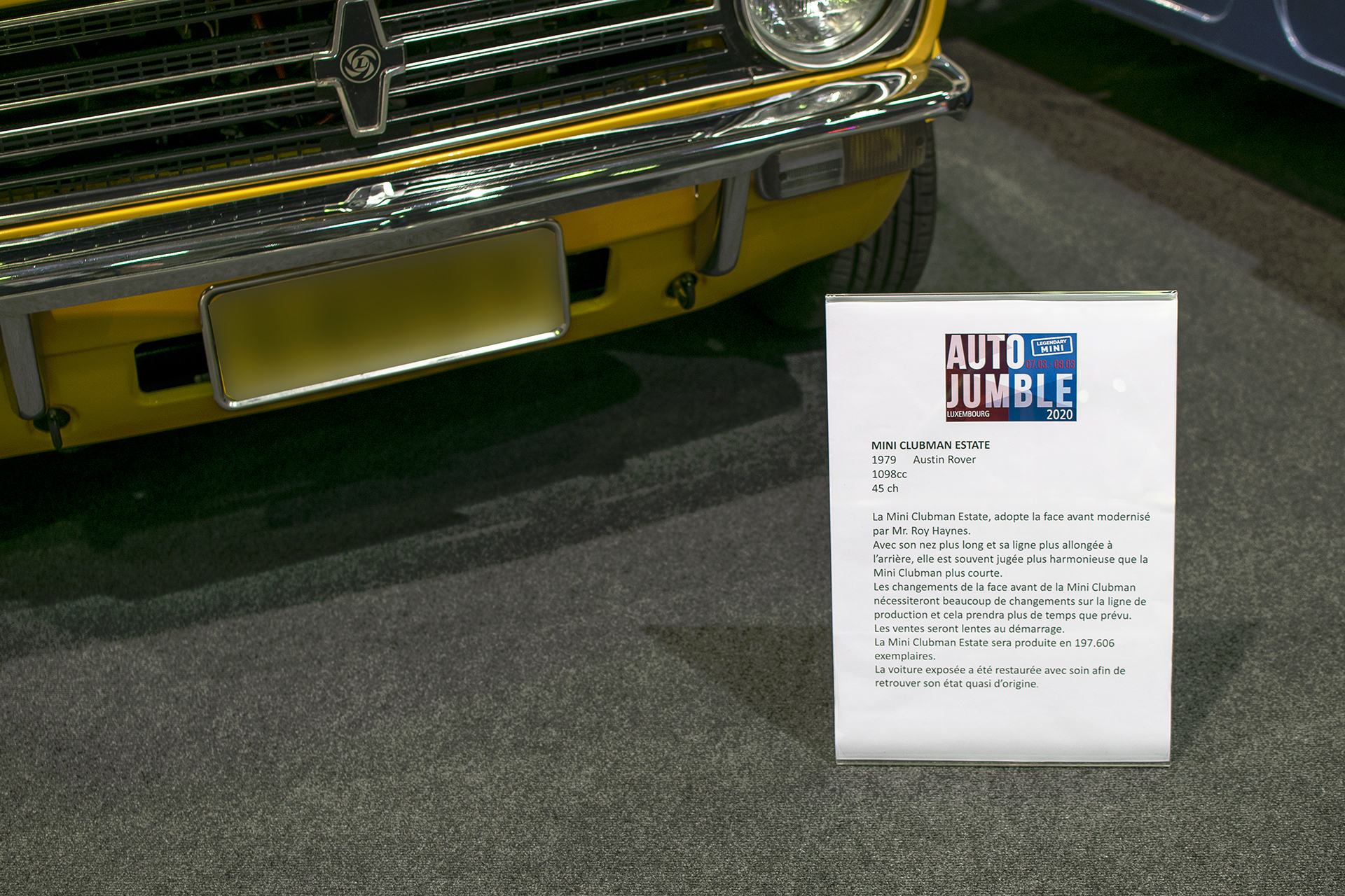 Mini I clubman van 1979 infos -  LOF, Autotojumble, Luxembourg, 2020