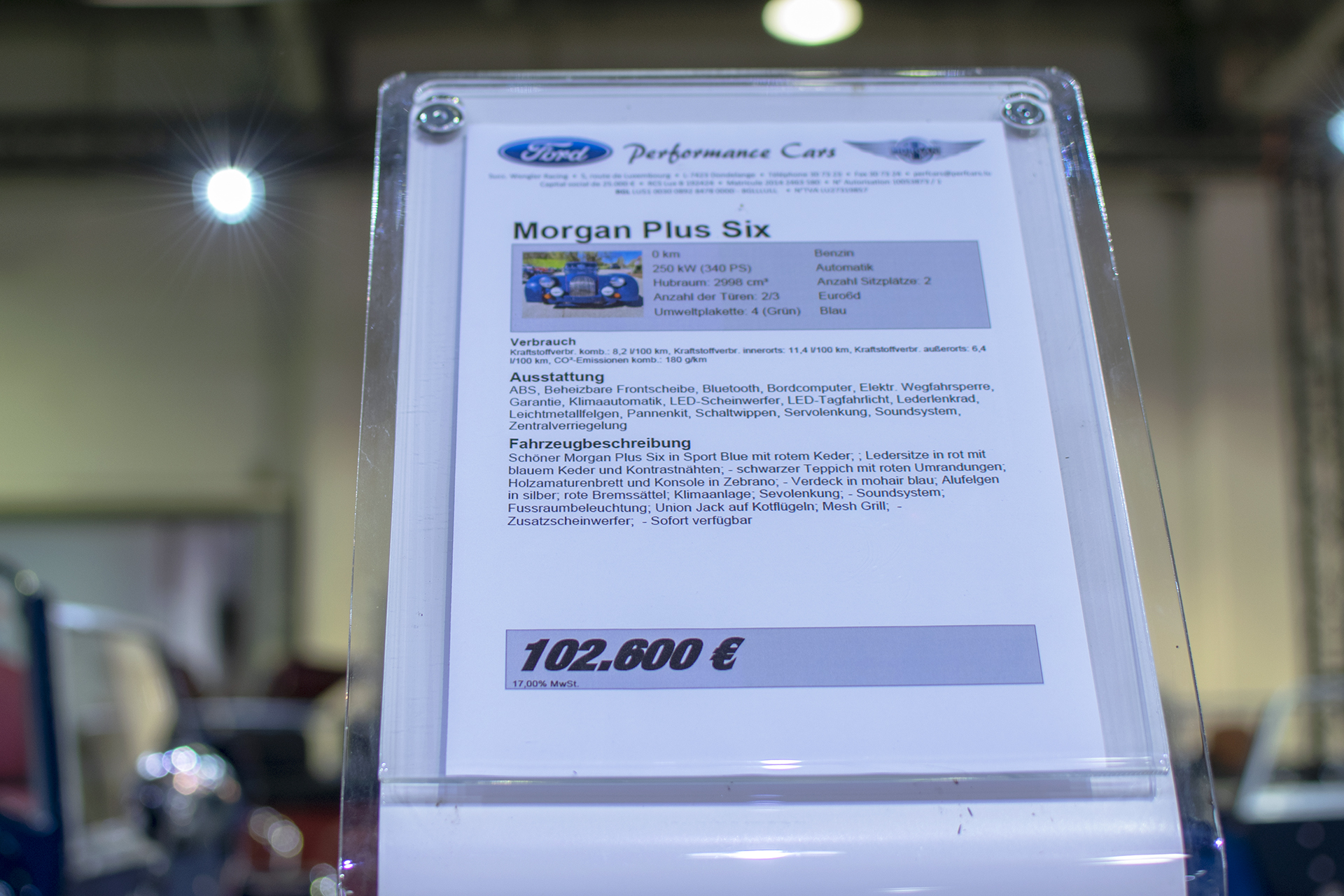 Morgan Plus Six infos - International Motor Show ,Luxembourg  ,2021