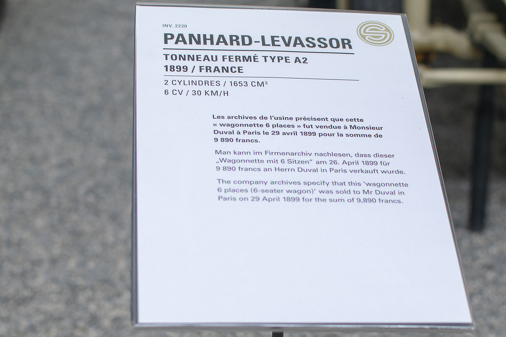 Panhard & Levassor type A2 tonneau fermé 1899 - Cité de l'automobile, Collection Schlumpf, Mulhouse