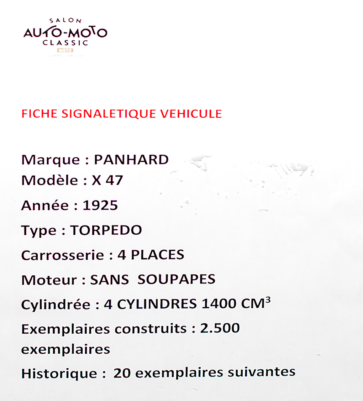 Panhard & Levassor type X47 torpédo 1925 - Salon ,Auto-Moto Classic ,Metz ,2018