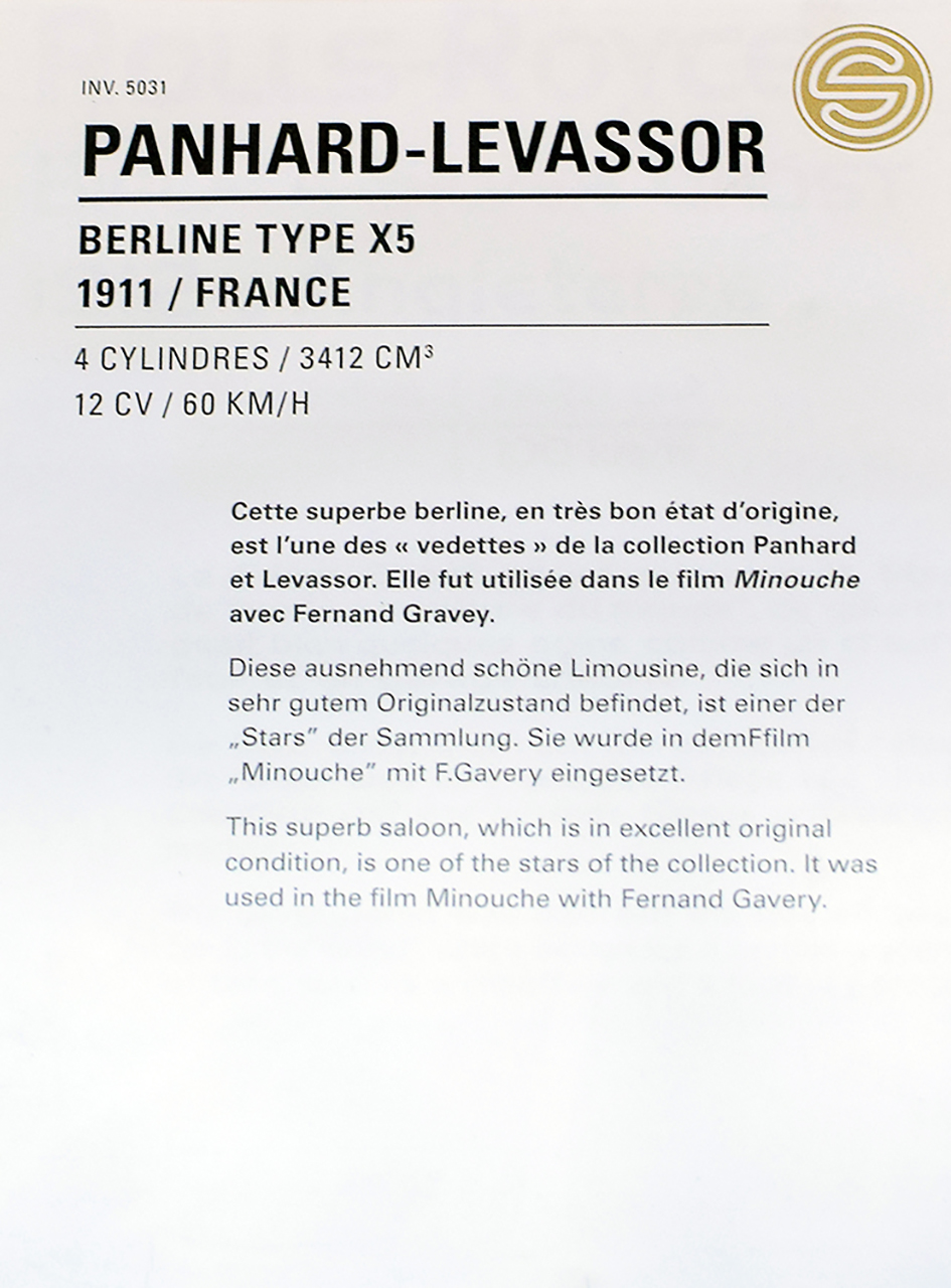 Panhard & Levassor type X5 berline 1911 infos - Cité de l'automobile, Collection Schlumpf, Mulhouse
