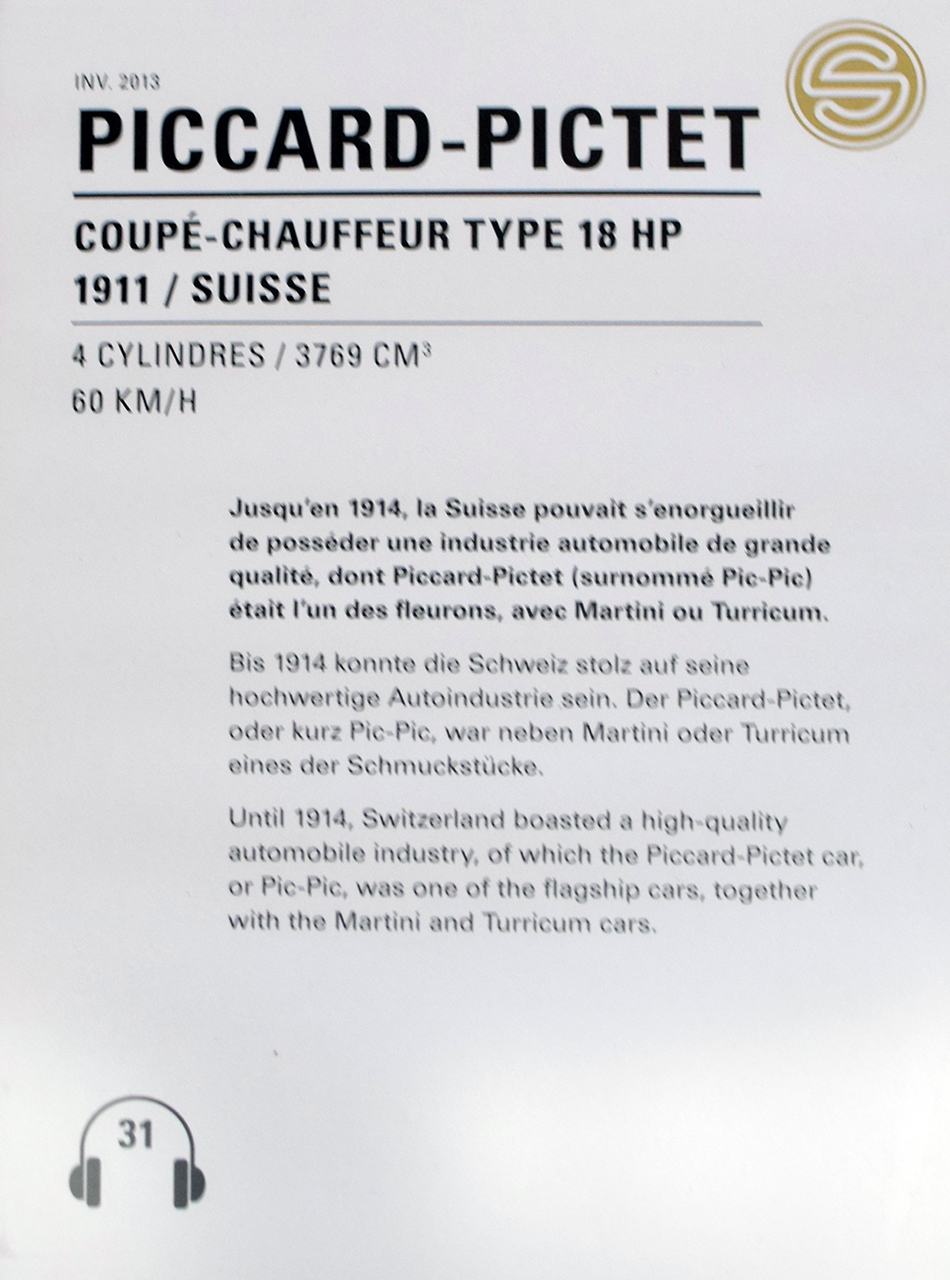 Pic-Pic type 18 HP 1911 details - Cité de l'automobile, Collection Schlumpf, Mulhouse