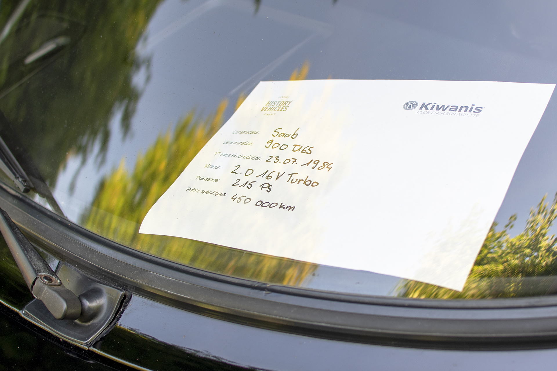 Saab 900 I Turbo 16s 1984 infos - Hystory Vehicles by Kiwanis, 2025, Lasauvage