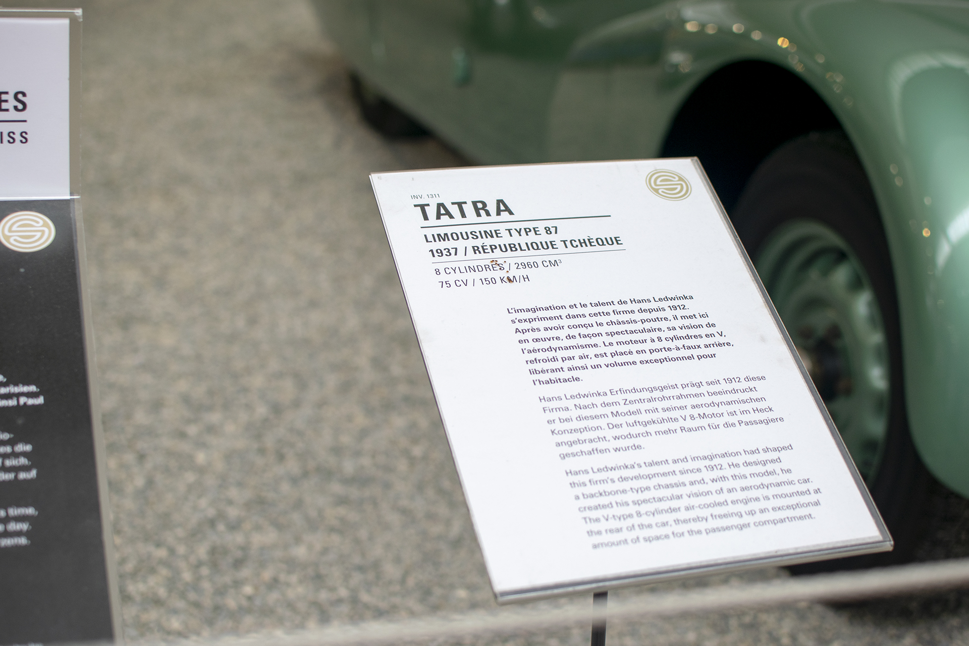 Tatra 87 limousine 1937 - Cité de l'automobile, Collection Schlumpf, Mulhouse, 2020