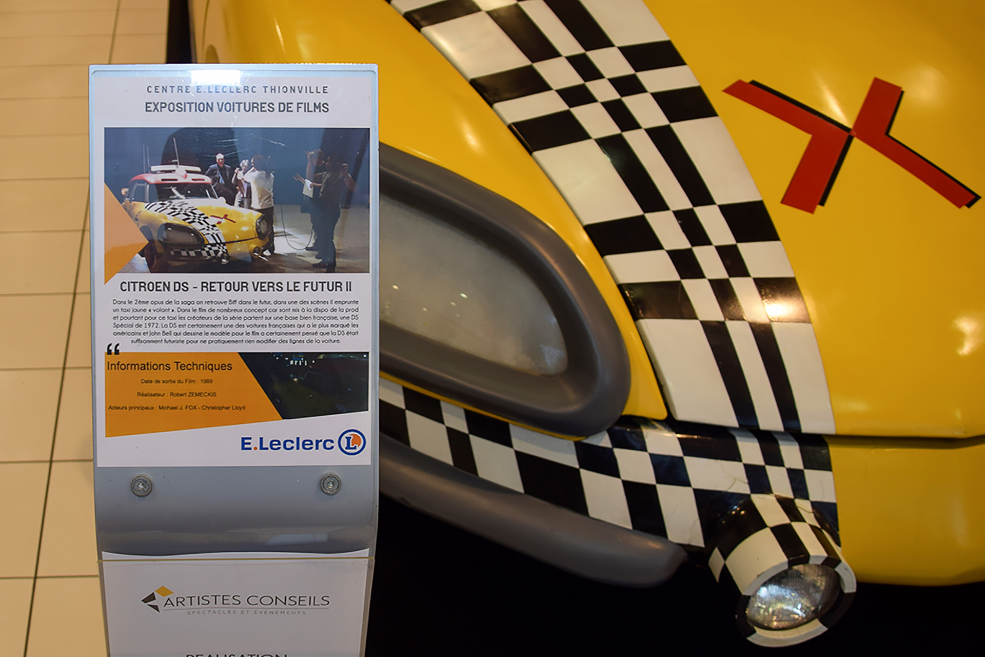 Citroën DS Retour vers le Futur II infos - Exposition ,voitures de films,Leclerc, Thionville, 2018