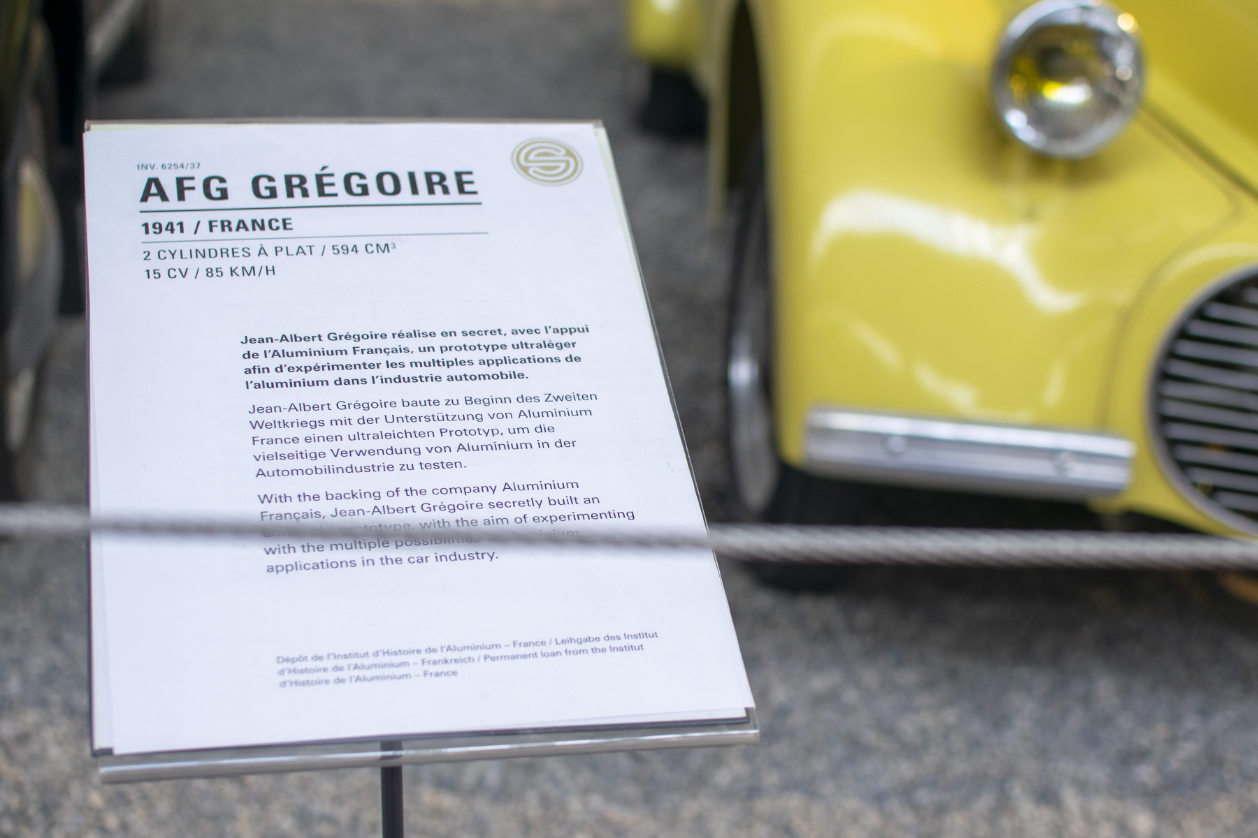 AFG Gregoirep prototype 1941 infos   - Cité de l'automobile, Collection Schlumpf, Mulhouse, 2020