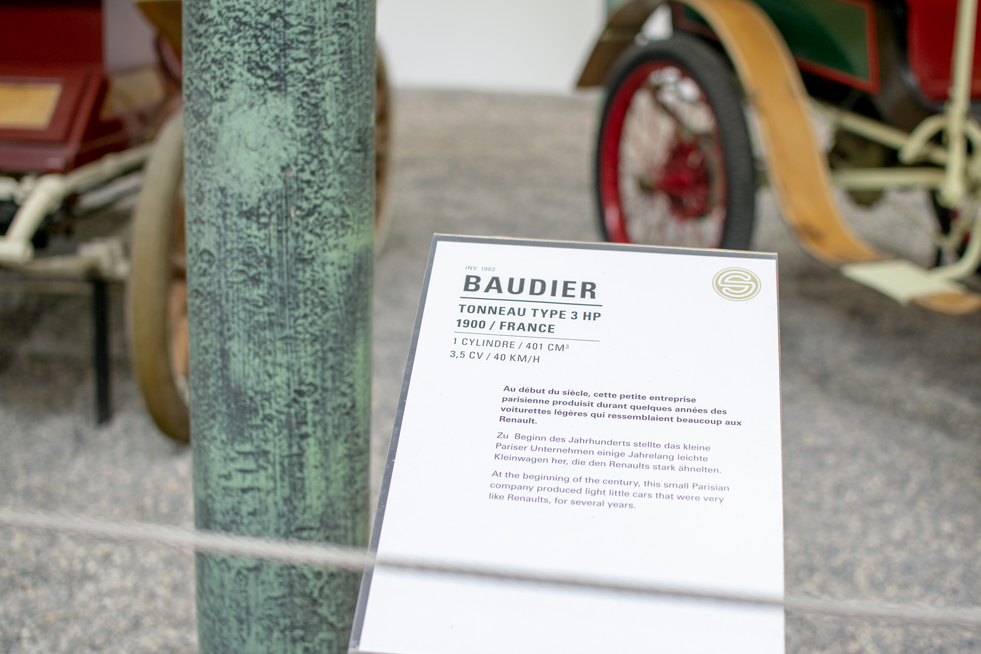 Baudier 3 HP tonneau 1900 infos - Cité de l'automobile, Collection Schlumpf, Mulhouse, 2020