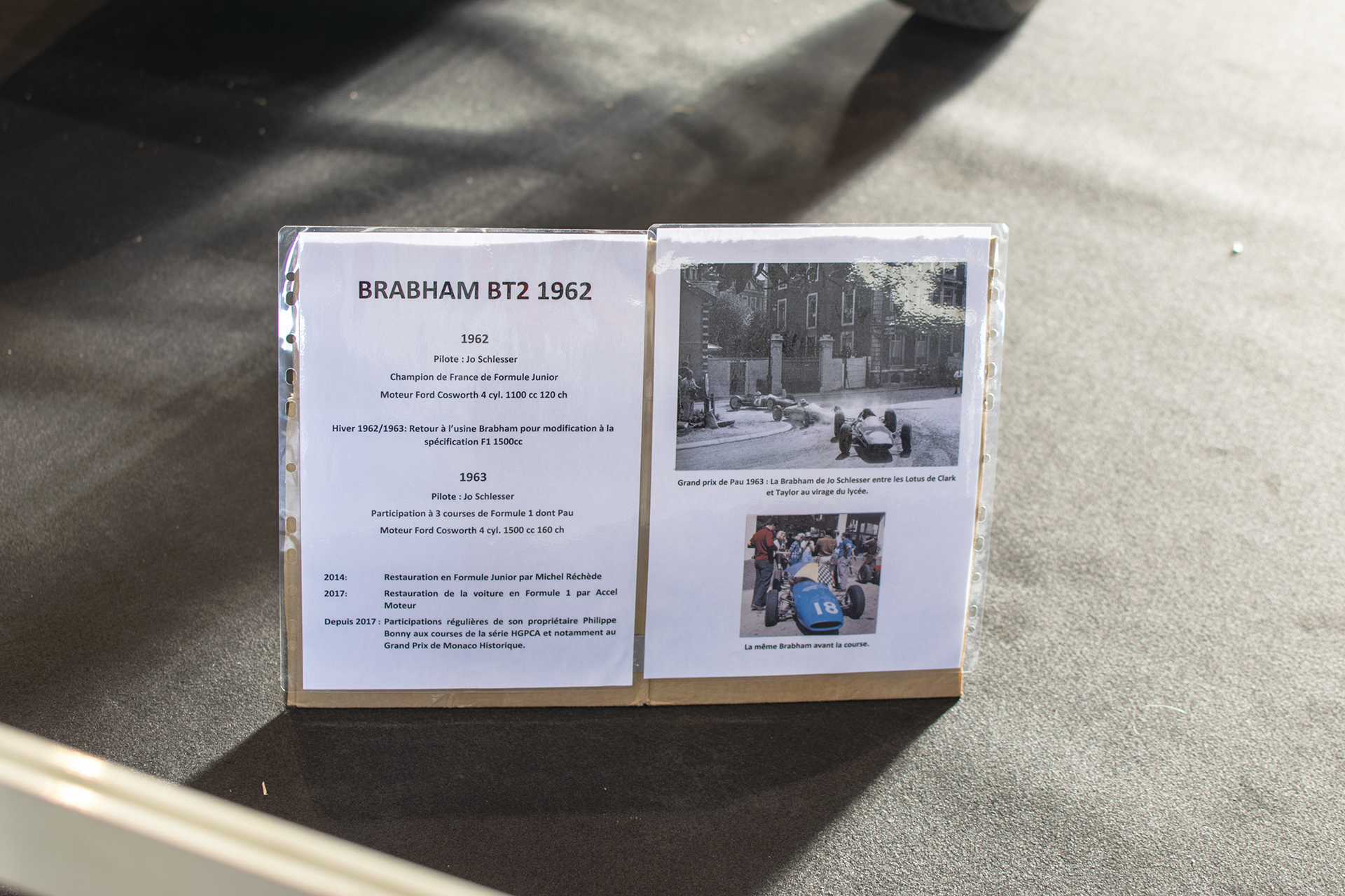 Titre * Brabham BT2 1962 "Joe Schlesser" infos  - Salon ,Auto-Moto Classic, Metz, 2019