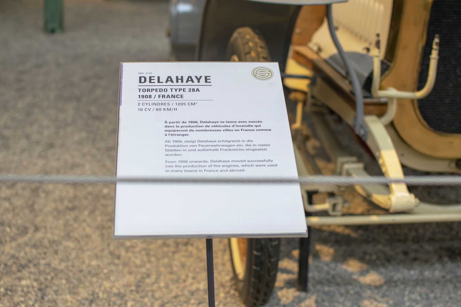 Delahaye 28A Torpédo 1908  infos - Cité de l'automobile, Collection Schlumpf, Mulhouse, 2020