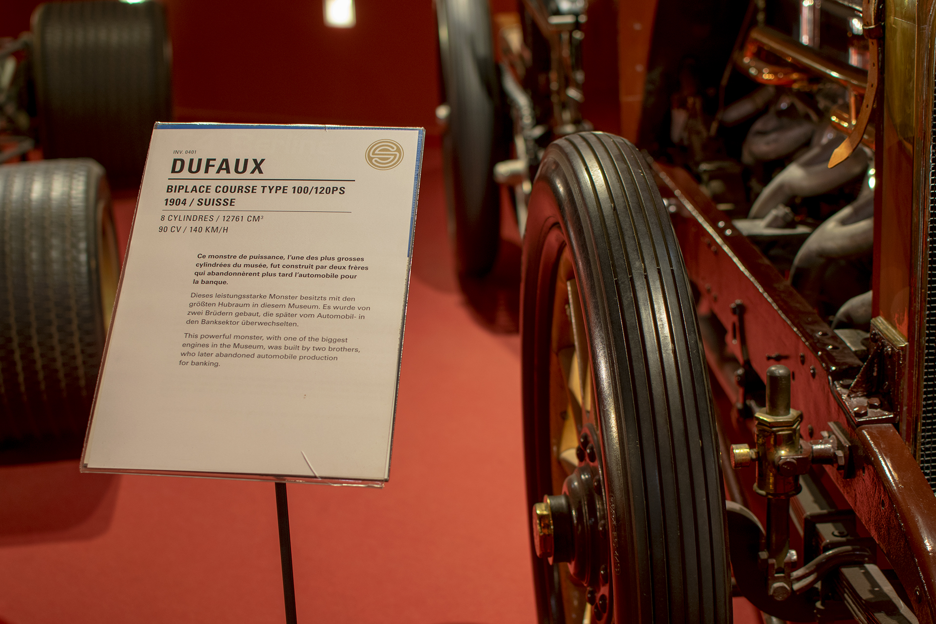 Dufaux 100/120 PS 1904 infos  - Cité de l'automobile, Collection Schlumpf, Mulhouse, 2020